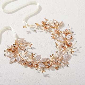 SWEETV Handmade Flower Leaf Headpieces - Unique Accessories