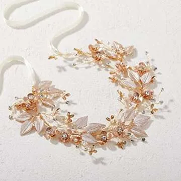 SWEETV Handmade Flower Leaf Headpieces - Unique Accessories