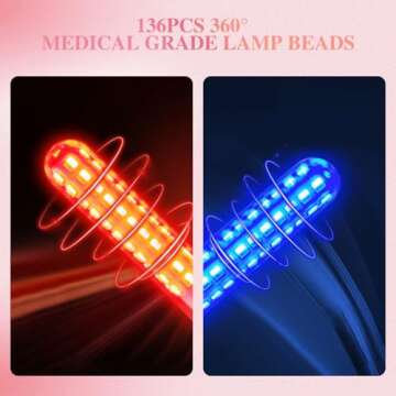 Jitesy Vaginal Rejuvenation Wand, Red & Blue Light Gynecological Therapy Device for Women, Female Vaginal Health Device for Cleaning, Vaginal Health PH Balance