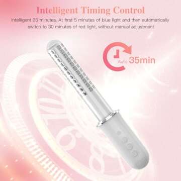 Jitesy Vaginal Rejuvenation Wand, Red & Blue Light Gynecological Therapy Device for Women, Female Vaginal Health Device for Cleaning, Vaginal Health PH Balance