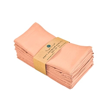 Fingercraft Cloth Napkins, Cotton Linen Blend Napkins Cloth Washable 12 Pack Premium Quality for Par...