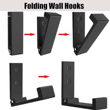 Latomex Folding Coat Hooks for Home Organization and Storage
