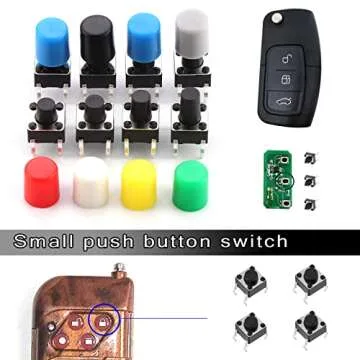 OCR Tactile Push Button Switch ,8 Values 6x6mm Micro Momentary Tact Button Switches with Colorful Button Caps