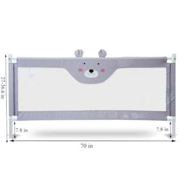Adjustable Bed Rail for Toddlers | Extra Tall Safety Guard for Kids