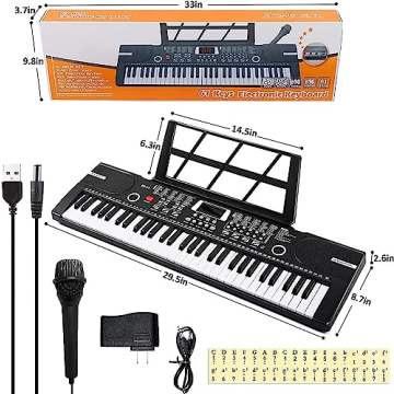 MIZAYI 61 Keys Keyboard Piano for Beginners and Kids