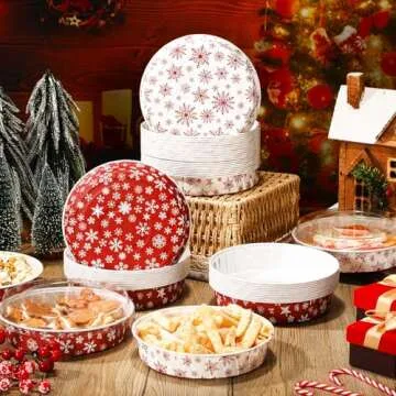 Filltouch 50 Set Christmas Disposable Baking Pans with Lids