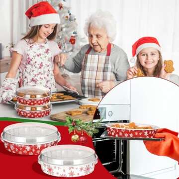 Filltouch 50 Set Christmas Disposable Baking Pans with Lids