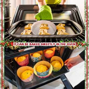 Filltouch 50 Set Christmas Disposable Baking Pans with Lids