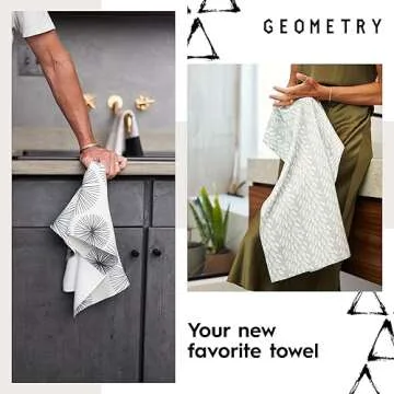 Geometry Kitchen Tea Towels Quick Dry Microfiber Cloth