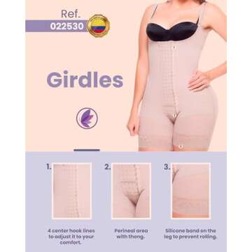 Fajas Colombianas Moldeadoras 022530 High Compression Shapewear, Butt Lifting BBL Faja