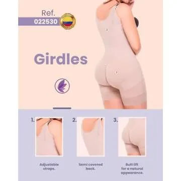 Fajas Colombianas Moldeadoras 022530 High Compression Shapewear, Butt Lifting BBL Faja
