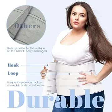 Lynnuo C Section Belly Binder, 12-Inch Wide Abdominal Binder Post Surgery Plus Size, Postpartum Belly Band(45" - 60")