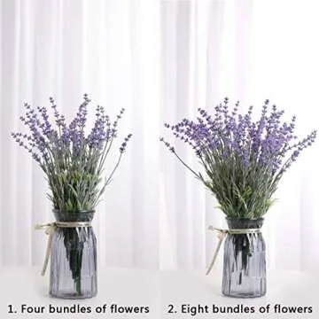 Flojery Artificial Lavender Flowers with Silk Flocked Fake Lavender Plant for Wedding Home Table Centerpiece Decor-Pack of 4