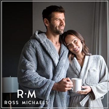 Luxury Men's Hooded Fleece Robe Big and Tall