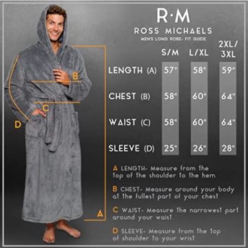 Luxury Men's Hooded Fleece Robe Big and Tall