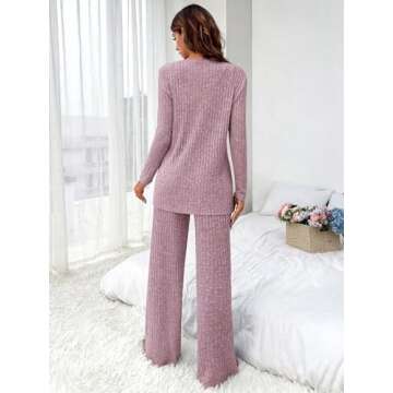 MakeMeChic Women's Lounge Sets 3 Piece Pajamas Set Open Front Cardigan Tank Tops Pants Loungewear Ni...