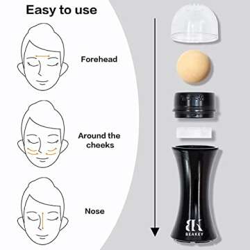 BK BEAKEY Oil-absorbing Volcanic Roller, Reusable Portable Oily Skin Control Roller, Instant Results Remove Excess Shine Rolling Stone for Oily Skin Care Oil Blotting Sheets for Face