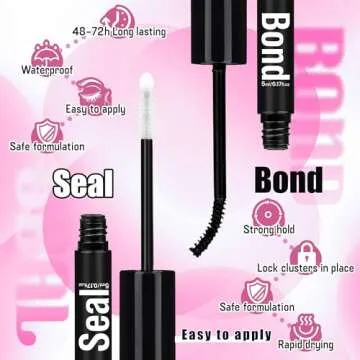 DIY Lash Extension Kit Volume Thick Lash Clusters 80D+100D 320 pcs Individual Lashes D Curl Eyelash Extension Kit Lash Bond and Seal and Tweezers for Lash Clusters Kit DIY at Home