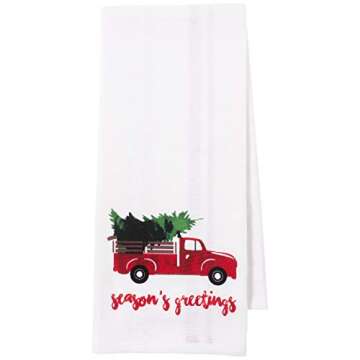 KAF Home Pantry Kitchen Holiday Dish Towel Set of 4, 100-Percent Cotton, 18 x 28-inch (Vintage Red C...