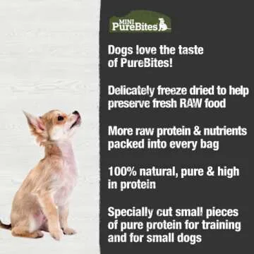 PureBites Mini Freeze Dried Beef Dog Treats | Only 1 Ingredient | 85g