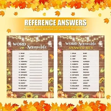 Engaging Harloon 142 Pcs Fall Baby Shower Games Set