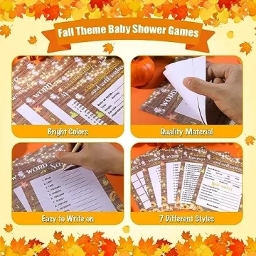 Engaging Harloon 142 Pcs Fall Baby Shower Games Set