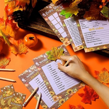 Engaging Harloon 142 Pcs Fall Baby Shower Games Set