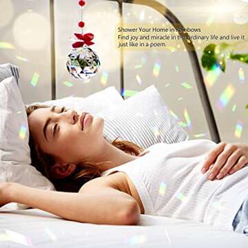 Vibrant JUNBEI Crystal Suncatcher Set - 6 Colorful Prisms