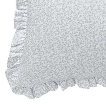 Laura Ashley Home - Euro Sham Set, Smooth Cotton Shams with Envelope Closure, Lightweight & Stylish Home Decor (Chloe Blue, 2 Piece)