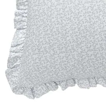 Laura Ashley Home - Euro Sham Set, Smooth Cotton Shams with Envelope Closure, Lightweight & Stylish Home Decor (Chloe Blue, 2 Piece)