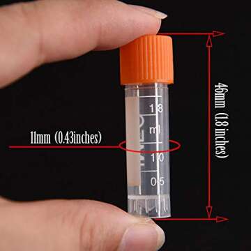 81PCS Cryo Tubes 2ml, Plastic Small vials with Screw caps Sample Tubes,PP Material ，with Silica Ge...