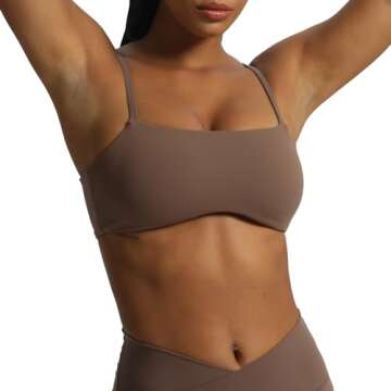 Aoxjox Women's Define Sculpt Bandeau Sports Bra for Active Living