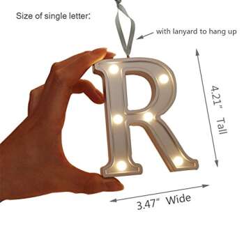 Decorative Illuminated BAR Marquee Word Sign (Silver Color 4.21" Tall) - Lighted Letter Words and Signs For Indoor BAR Decor - BAR