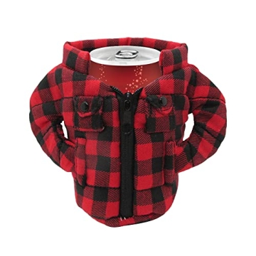 Gadgetime USA Can Cooler Vest - Insulated Beverage Cooler - Can Cover - Reusable Zip Up Can Jacket -...