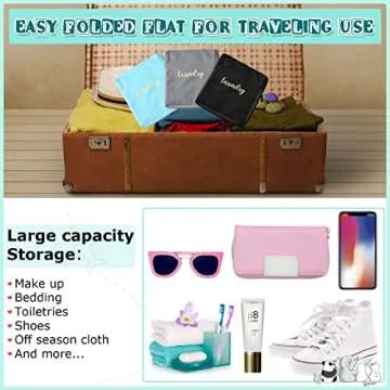 Shappy 3 Pieces Travel Laundry Bag Large Dirty Clothes Bags for Traveling Lightweight and Expandable Luggage Laundry Bag with Drawstring Closure and Zipper, Blue Gray Black, 20 x 21 Inch