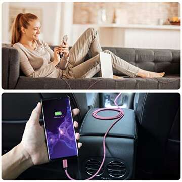 Basesailor USB Type C Charger Cable 6.6FT 2Pack,Charging Cord for Kindle Fire HD 7 2022 12th,10 9th 2019,8 10th 2020,Paperwhite 11th 2021 Generation,Samsung Galaxy A03s,A51,A52,A53,A12 A13,A32 A33,A42