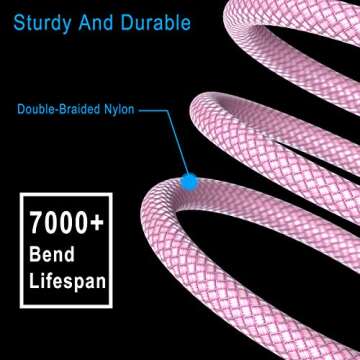 Basesailor USB Type C Charger Cable 6.6FT 2Pack,Charging Cord for Kindle Fire HD 7 2022 12th,10 9th 2019,8 10th 2020,Paperwhite 11th 2021 Generation,Samsung Galaxy A03s,A51,A52,A53,A12 A13,A32 A33,A42