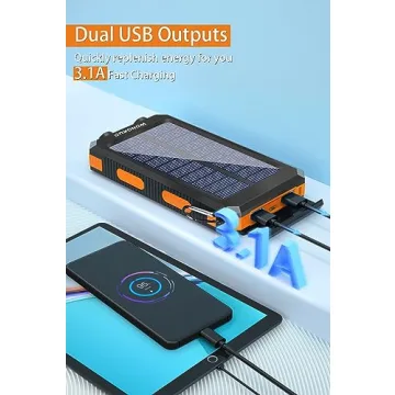 WONGKUO Solar Power Bank 36800mAh QC3.0 Fast Charge