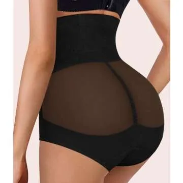 Nebility Womens' Tummy Control High Waist Trainer Body Shaper (US, Alpha, Large, Regular, Regular, Black)