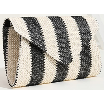 Obosoyo Straw Crossbody Bag Straw Clutch Women Woven Straw Shoulder Bags Summer Beach Envelope Purse Wallet