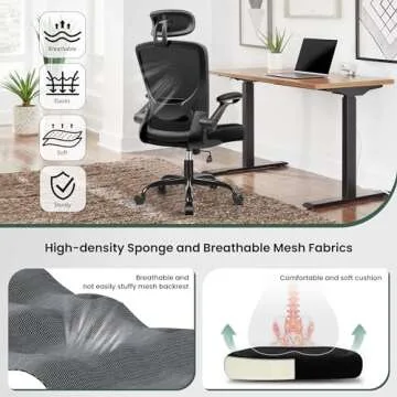 KERDOM Ergonomic Office Chair - Breathable Mesh Support