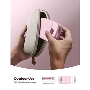 Lamicall Pink Phone Stand, Pink Desk Accessories - Rose Gold Pink Office Cell Phone Holder, for Desk, Desktop, Office Desk Accessories, Desk Decor for Women, Suitable for iPhone, 4-8'' Phone