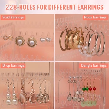 17Dec Rotating Earring Holder Organizer - 5-Tier Acrylic Storage