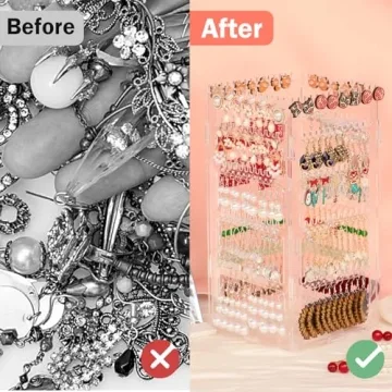 17Dec Rotating Earring Holder Organizer - 5-Tier Acrylic Storage