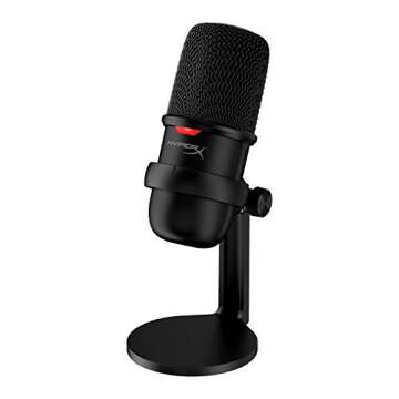 HyperX SoloCast USB Condenser Microphone Tap-to-Mute Sensor Card for Gaming Streaming Podcasts Twitch YouTube Discord - Black (Renewed)