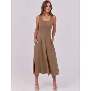 Stylish ANRABESS Womens Casual Summer Midi Dress