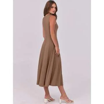 Stylish ANRABESS Womens Casual Summer Midi Dress