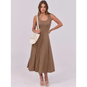 Stylish ANRABESS Womens Casual Summer Midi Dress