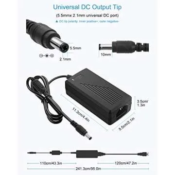 ALITOVE DC 12V 5A Power Supply Adapter for LED Lights