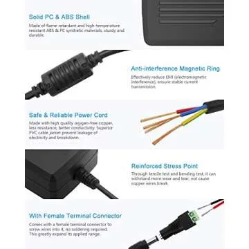 ALITOVE DC 12V 5A Power Supply Adapter for LED Lights